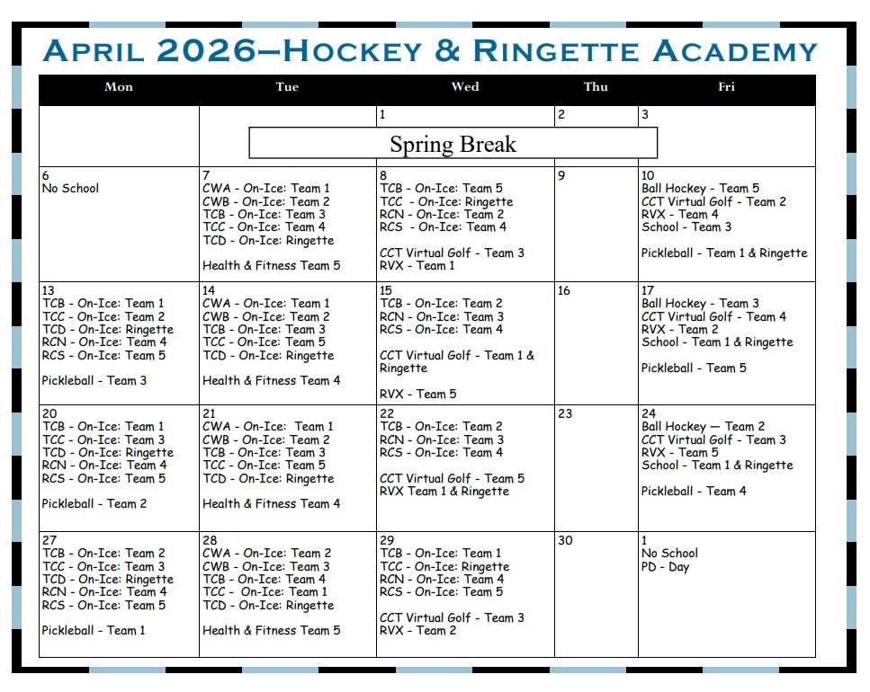 April Updated2 Hockey and Ringette