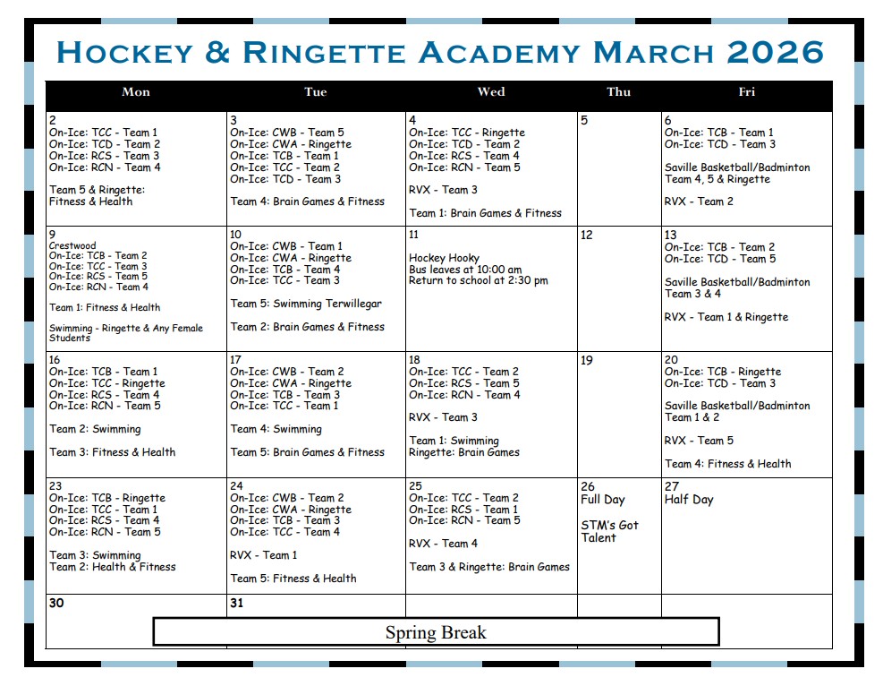 March update hockey and ringetter